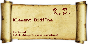 Klement Diána névjegykártya