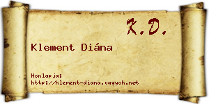 Klement Diána névjegykártya