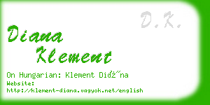 diana klement business card